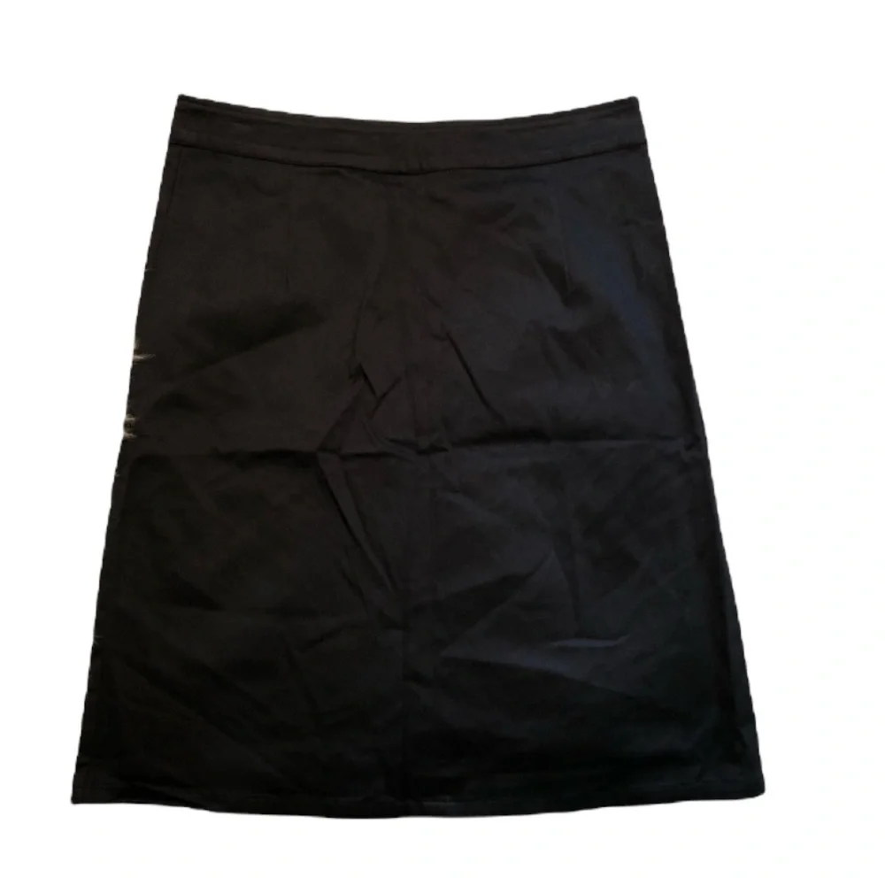 Pencil Skirt Slight A-Line Black Sheen